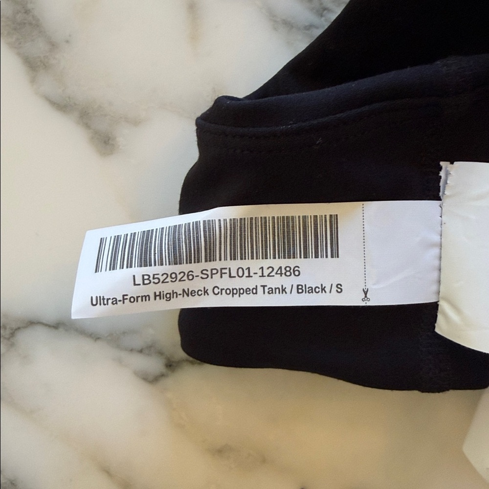 NWT Quince Women's Ultra-Form High-Neck Cropped Activewear Tank Black Size S - Picture 7 of 8